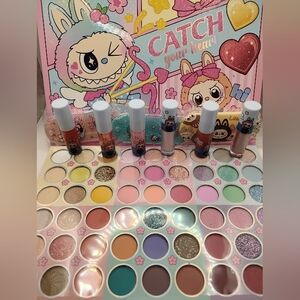 Labubu 54 Color Eyeshadow Palette with 6 Lip Glosses & 3 Combs